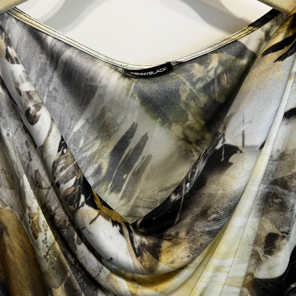 Penny Black Cowel Neck Jersey Multi Colored Print Dress-XL - Picture 3 of 8